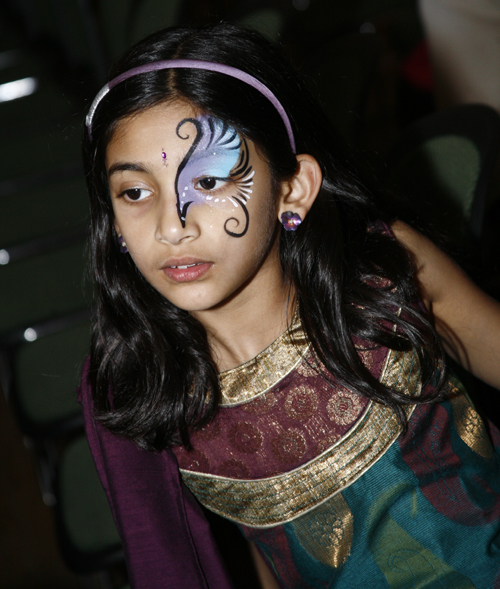 Young girl at FICA Holi celebration in Cleveland