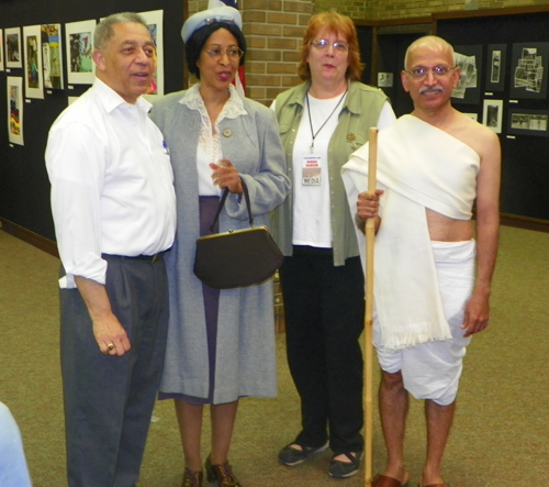 Mahatma Gandhi, Martin Luther King and Rosa Parks with Debbie Hanson