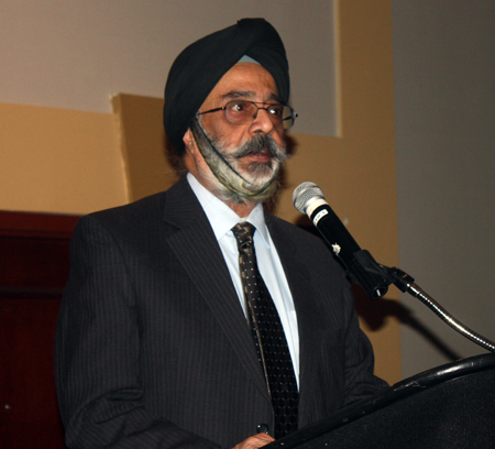 Paramjit Singh at microphone