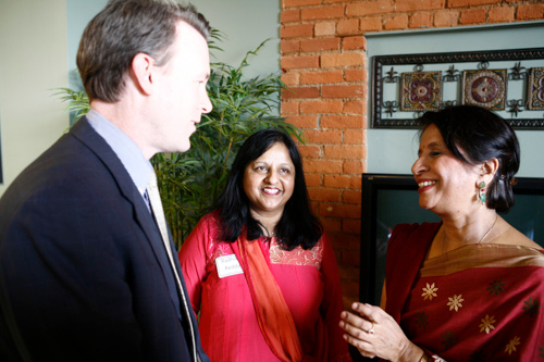 Ed Fitzgerald,  Radhika Reddy and  Ambassador Nirupama Rao