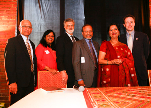 Raj Pillai, Radhika Reddy, Mayor Jackson, Asim Datta, Ambassador Nirupama Rao and County Executive Ed Fitzgerald