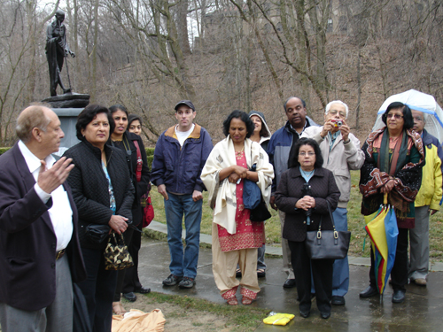 Listening to Ambassador Rao in  Indian Cultural Garden