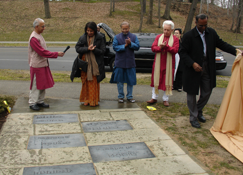 Raj PIllai, Ken Kovach, Ambassador Rao, Asim Datta and Venky Venkatesh unveil the new walkway