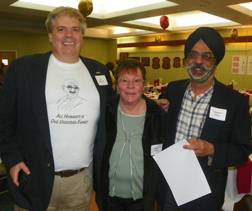 Dan Hanson with Linda and Paramjit Singh