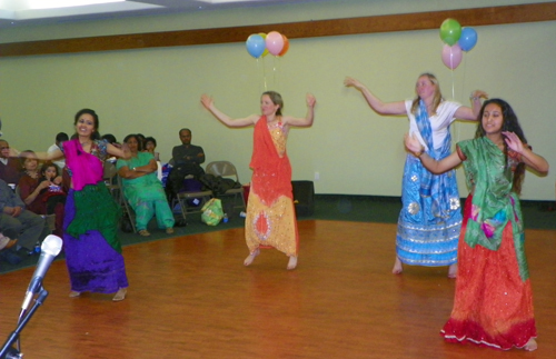 Seystha and Sangita Mehta danced with Hawken teachers Brooke Collier