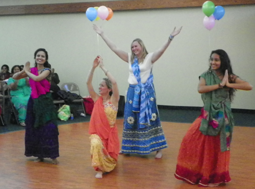 Seystha and Sangita Mehta danced with Hawken teacher Brooke Collier