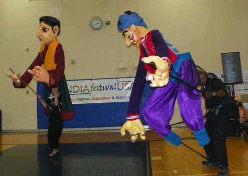 The Indian Hindu Myth of Shakuntala was told with giant puppets from the Cleveland Museum of Art at the India Festival USA