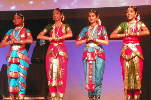 A mix of traditional Indian dance and modern energy from a group of young ladies 