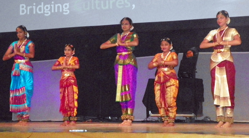 A mix of traditional Indian dance and modern energy from a group of young ladies 