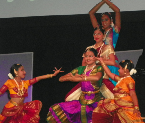 A mix of traditional Indian dance and modern energy from a group of young ladies 