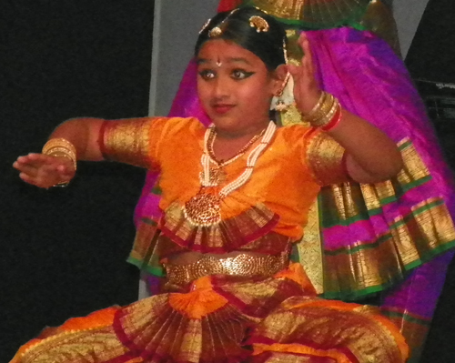 A mix of traditional Indian dance and modern energy from a group of young ladies 