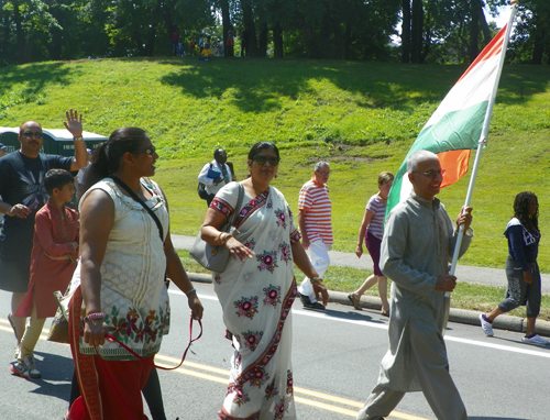 Parade of Flags as Raj Pillai carried the Indian flag down MLK Blvd