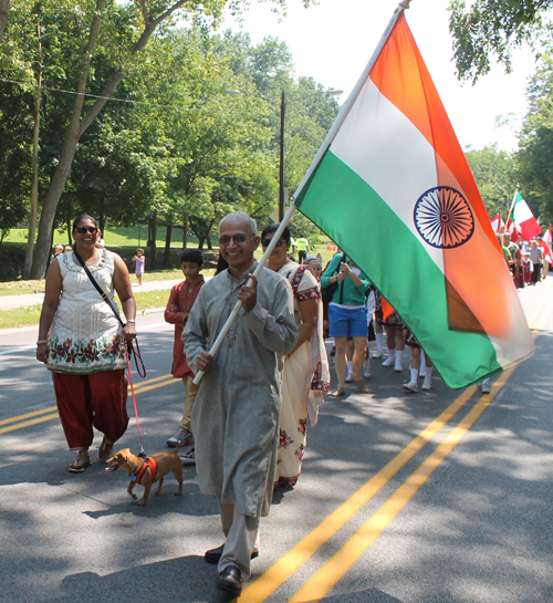 Parade of Flags as Raj Pillai carried the Indian flag down MLK Blvd