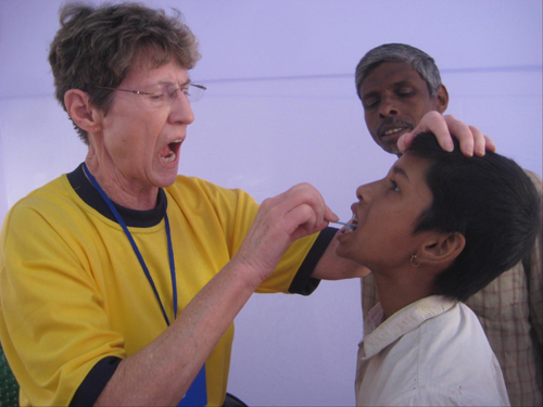Rotarian performs Fluoride Treatment                             