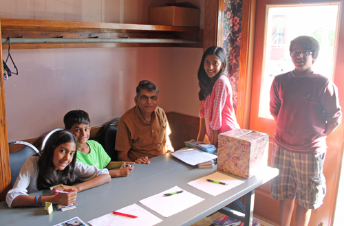 Working at the sign-in table