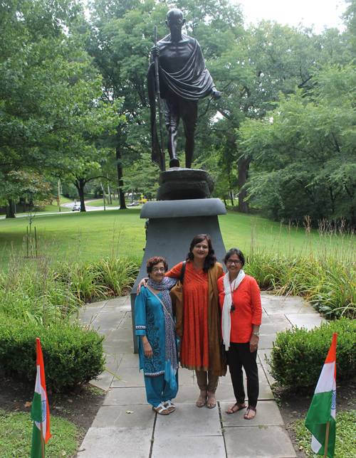 FICA group in front of the statue of Mahathma Gandhi
