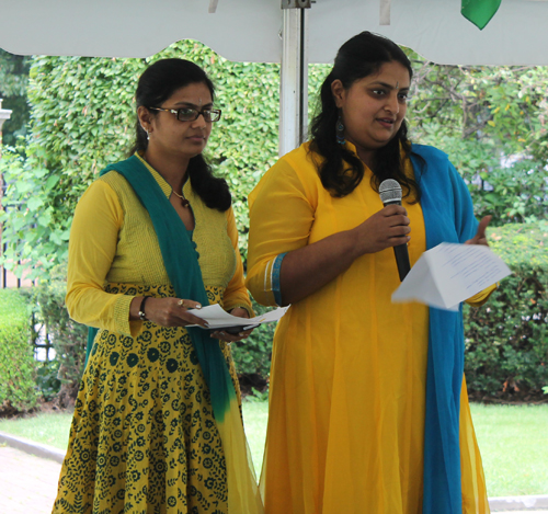 Smitha and Reshmi performed a traditional folk song from the Indian state of Kerala