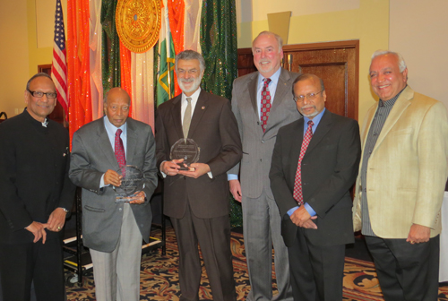 Chittaran Jain, Mohan Bafna, Mayor Frank Jackson, Ronald Berkman, Asim Datta and Mohan Bafna, Asim Datta and Ray Gehani