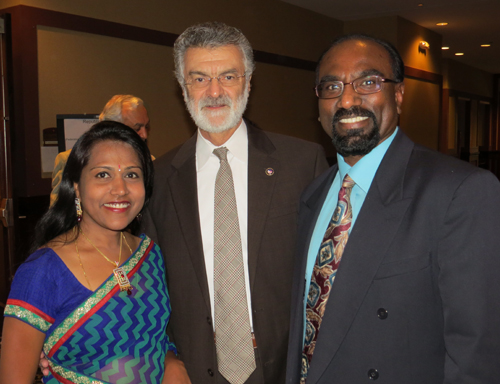 Mayor Frank Jackson with Sowmya and Venky Venkatesh