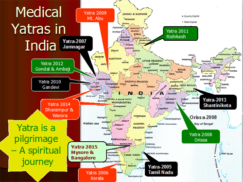 Medical Yatra map of India