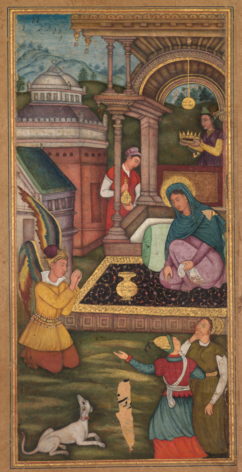 The Annunciation painting at Cleveland Museum of Art Mughal exhibit