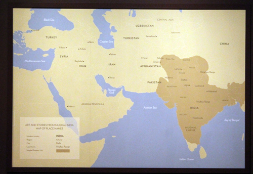 Map of Indian and Persia at CMA Mughal exhibition