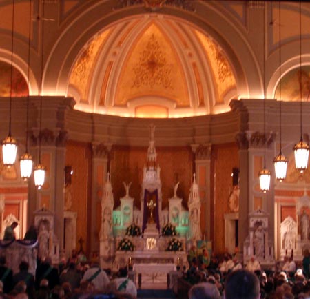 Saint Colman Catholic Church in Cleveland on St Patrick's Day (photo by Dan Hanson)