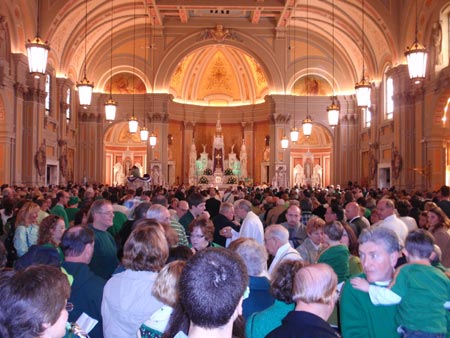 Saint Colman Catholic Church in Cleveland on St Patrick's Day (photo by Dan Hanson)