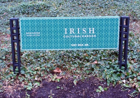 Cleveland Irish Cultural Garden sign - Cleveland Irish Cultural Garden photos by Dan Hanson