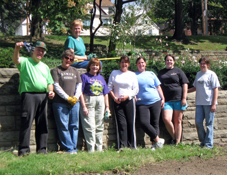 Irish Cultural Garden clean up crew