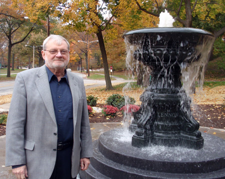 Gerry Quinn at the Irish fountain