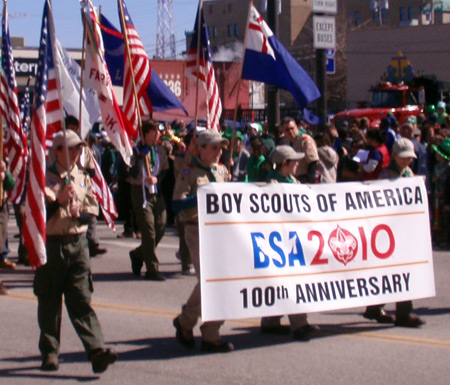 Boy Scouts of America - 100 years - Cleveland's St. Patrick's Day parade 2010