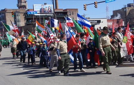 Boy Scouts of America - 100 years - Cleveland's St. Patrick's Day parade 2010