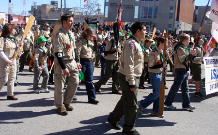 Boy Scouts of America - 100 years - Cleveland's St. Patrick's Day parade 2010