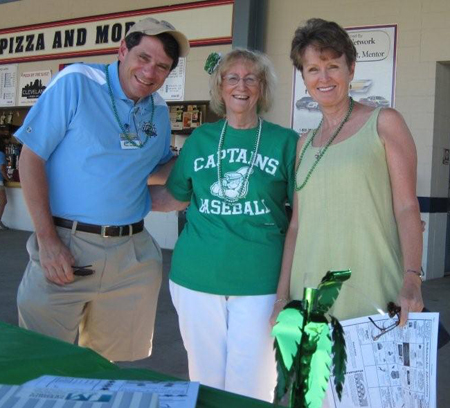 Lake County Captains owners Peter and Rita Carfagna flank Pat Codney
