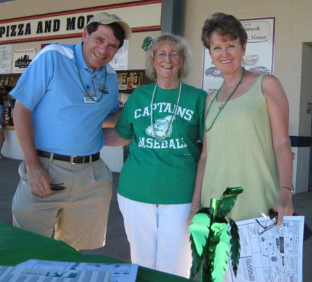 Lake County Captains owners Peter and Rita Carfagna flank Pat Codney