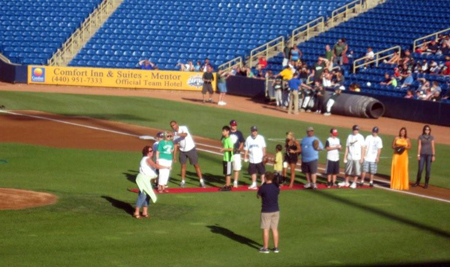 Linda Walsh first pitch