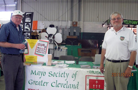 Mike Kenneley and Gerry Quinn at the Mayo Society booth
