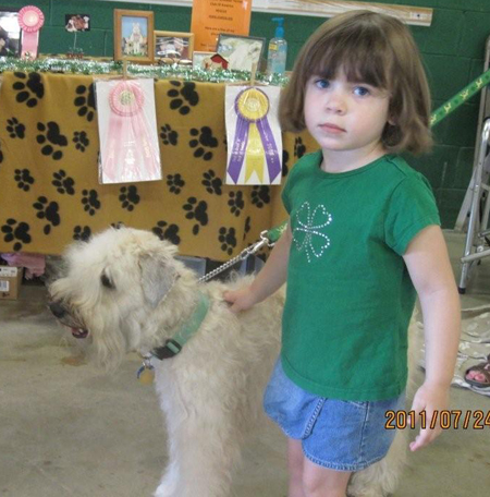 Girl with puppy