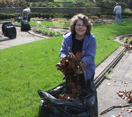 Maire Manning working in the Cleveland Irish Cultural Garden