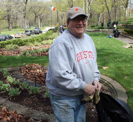Mike Conkey working in the Cleveland Irish Cultural Garden