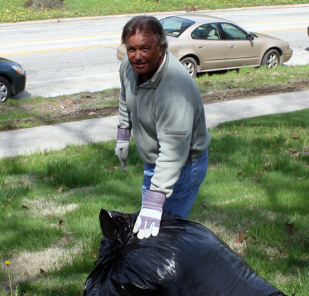 Tom McManamon working in the Cleveland Irish Cultural Garden