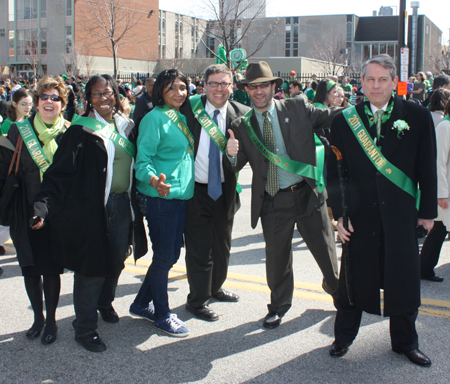 Cleveland City Council members Phyllis Cleveland, Mamie Mitchell, Joe Cimperman, Anthony Brancatelli and Mike Polensek at the Parade