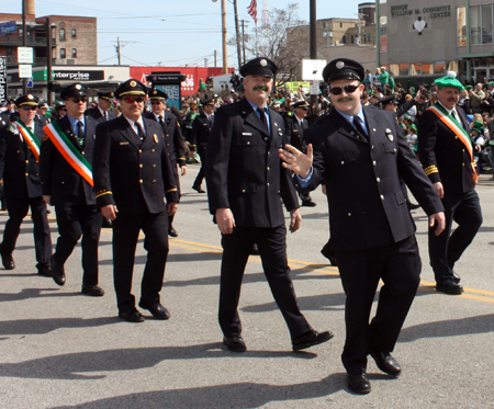 Cleveland Fire Fighter Ed Hayes and others died their mustaches green for the day