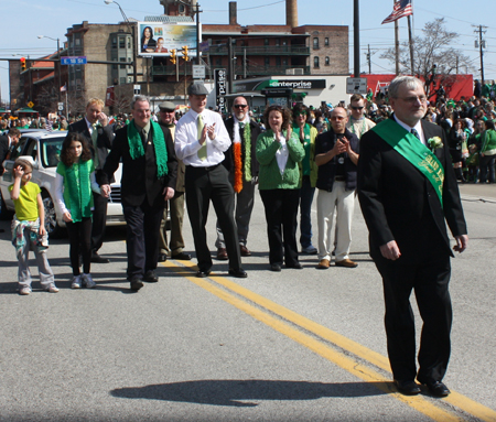 Grand Marshall Gerry Quinn and members of his family lined up to begin the Parade