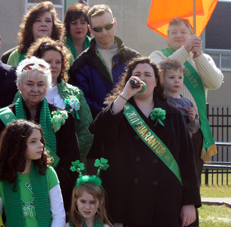 Katie Cooper sang the Irish National Anthem in Gaelic and then the National Anthem of the United States