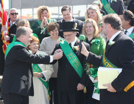 Grand Marshall Gerald M. Quinn blew the whistle to begin the 2011 Cleveland St. Patrick's Day Parade