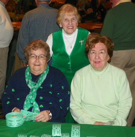 Marge Gross (standing) with Claire Trueman and Eileen O'Brien
