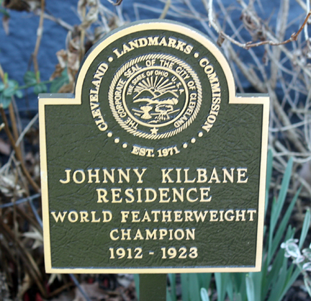 Johnny Kilbane house in Cleveland sign 