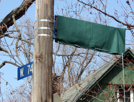 Street sign covered